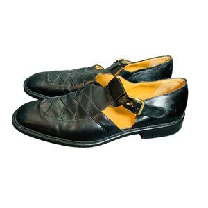 Mezlan men’s black woven leather sandals/ shoes 10.5